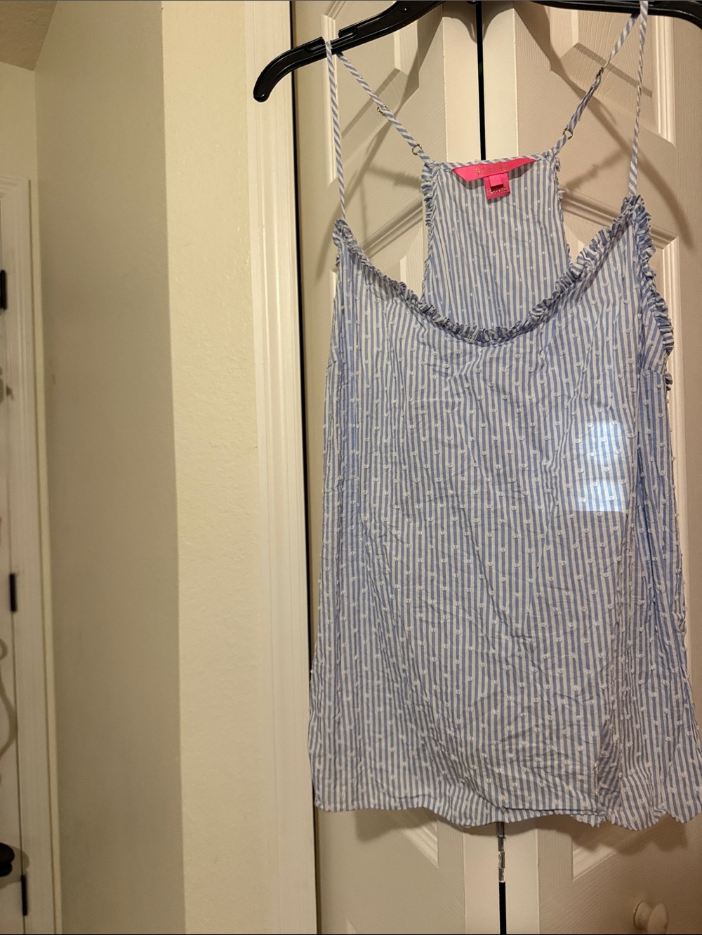 Lilly Pulitzer Light Blue Striped Spaghetti Strap Tank